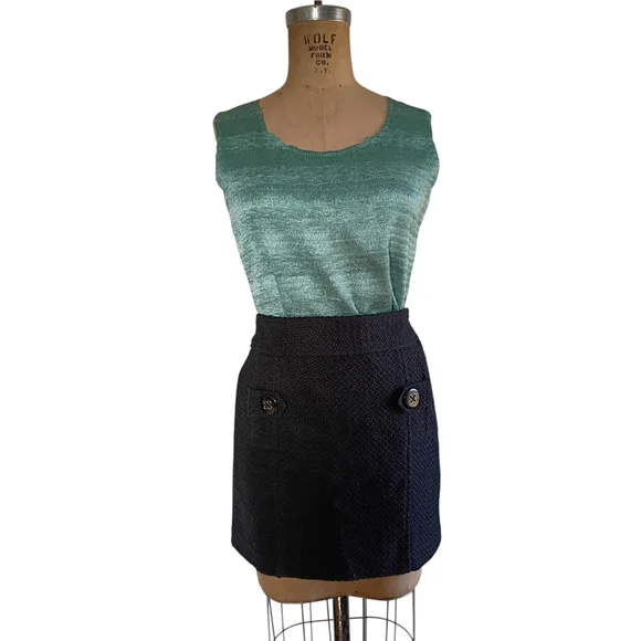 Banana Republic Textured Black Mini Skirt - Picture 3 of 9